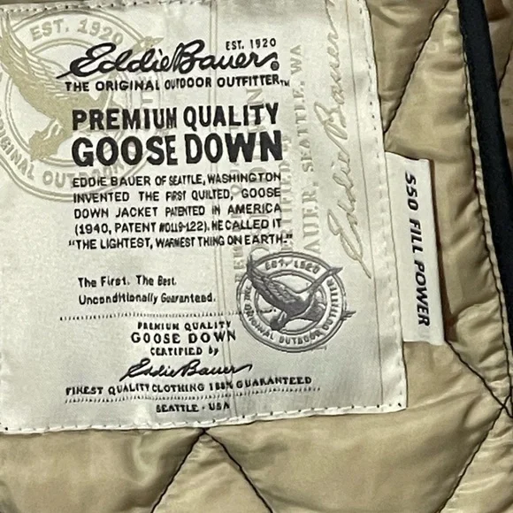 Eddie Bauer Navy Quilted Goosedown Vest - Picture 14 of 14